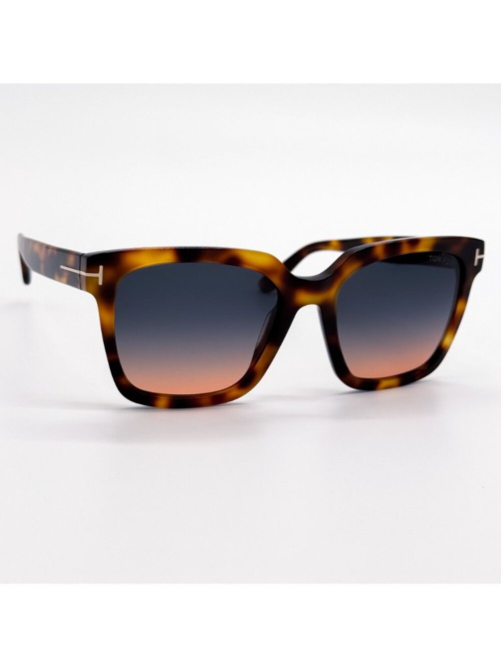 New Tom Ford Selby TF952 53P Havana Square Women Sunglasses Authentic